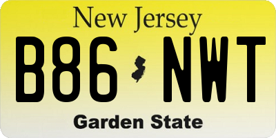 NJ license plate B86NWT