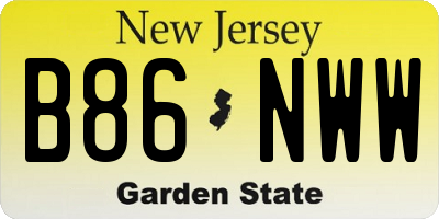 NJ license plate B86NWW