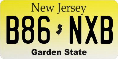 NJ license plate B86NXB