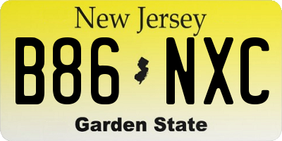 NJ license plate B86NXC