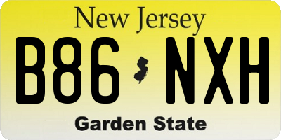 NJ license plate B86NXH