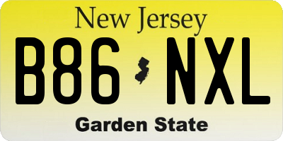 NJ license plate B86NXL