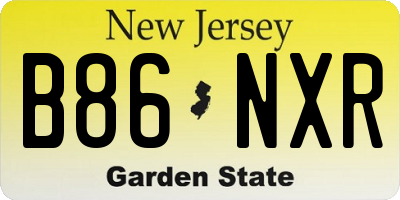 NJ license plate B86NXR