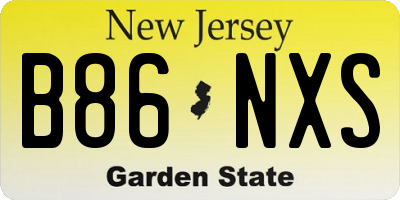 NJ license plate B86NXS