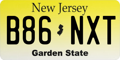NJ license plate B86NXT