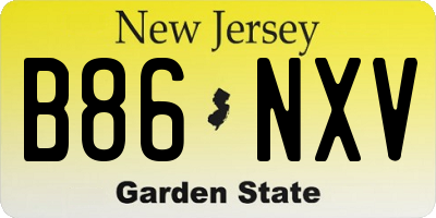NJ license plate B86NXV