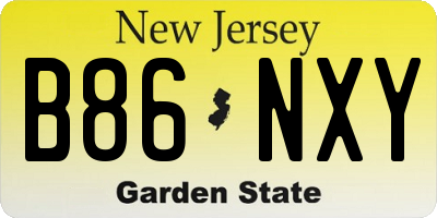 NJ license plate B86NXY