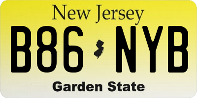 NJ license plate B86NYB
