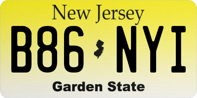 NJ license plate B86NYI