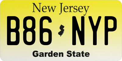 NJ license plate B86NYP