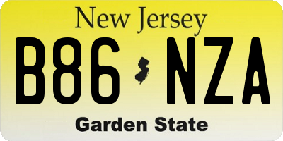NJ license plate B86NZA