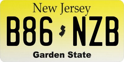 NJ license plate B86NZB