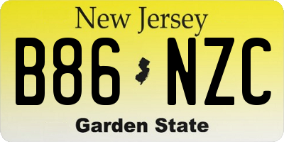 NJ license plate B86NZC