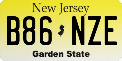 NJ license plate B86NZE