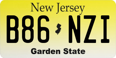 NJ license plate B86NZI