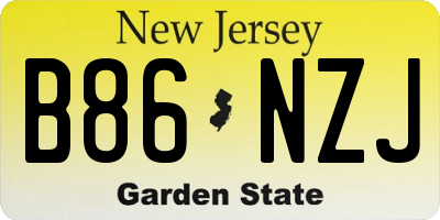NJ license plate B86NZJ