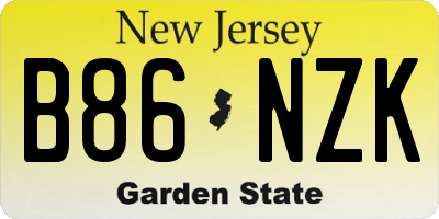 NJ license plate B86NZK