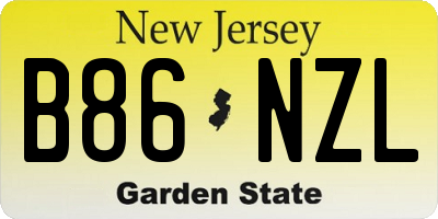 NJ license plate B86NZL