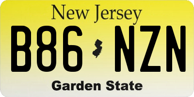 NJ license plate B86NZN