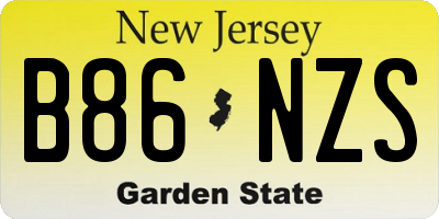 NJ license plate B86NZS
