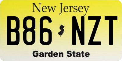 NJ license plate B86NZT