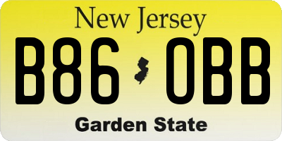 NJ license plate B86OBB