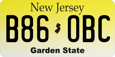 NJ license plate B86OBC