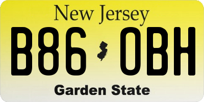 NJ license plate B86OBH