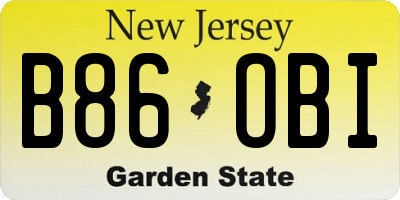 NJ license plate B86OBI