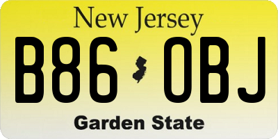 NJ license plate B86OBJ