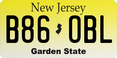 NJ license plate B86OBL