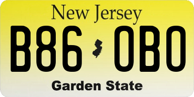 NJ license plate B86OBO