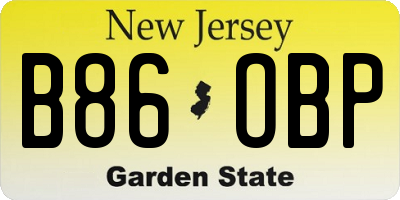 NJ license plate B86OBP