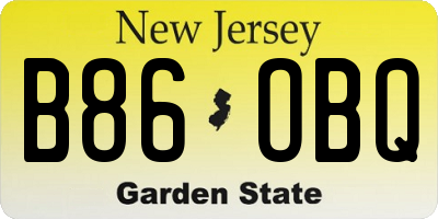 NJ license plate B86OBQ