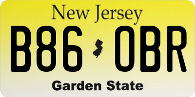 NJ license plate B86OBR