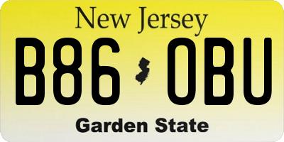 NJ license plate B86OBU