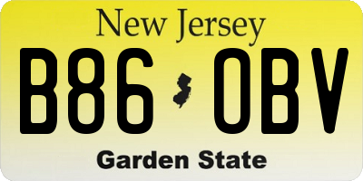 NJ license plate B86OBV
