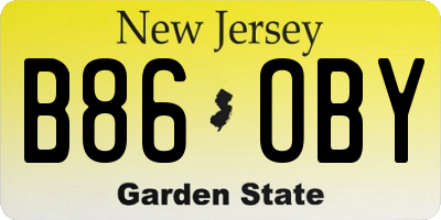 NJ license plate B86OBY