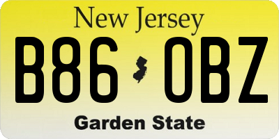 NJ license plate B86OBZ