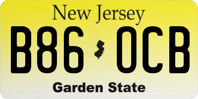 NJ license plate B86OCB