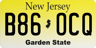 NJ license plate B86OCQ