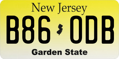 NJ license plate B86ODB