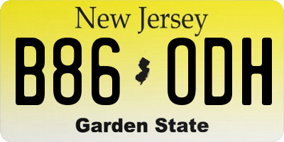 NJ license plate B86ODH
