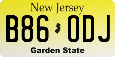 NJ license plate B86ODJ