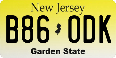 NJ license plate B86ODK