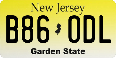 NJ license plate B86ODL