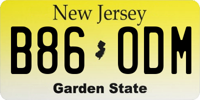 NJ license plate B86ODM
