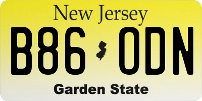 NJ license plate B86ODN