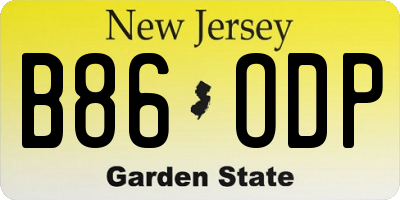 NJ license plate B86ODP