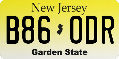 NJ license plate B86ODR